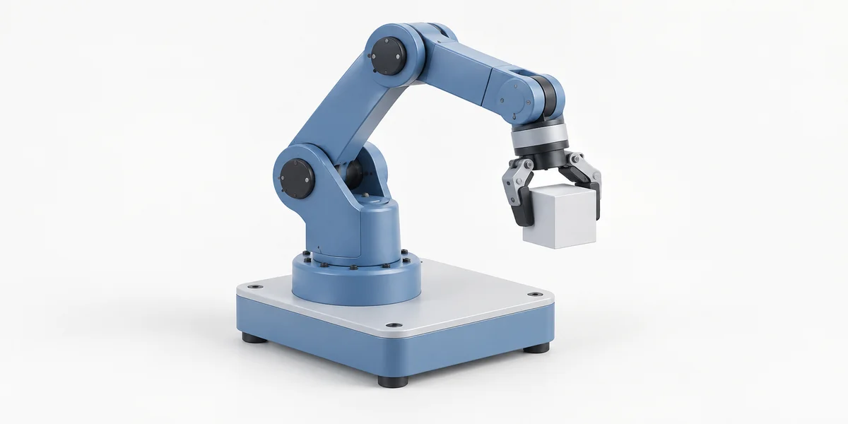 Braccio robotico da laboratorio con un cubo