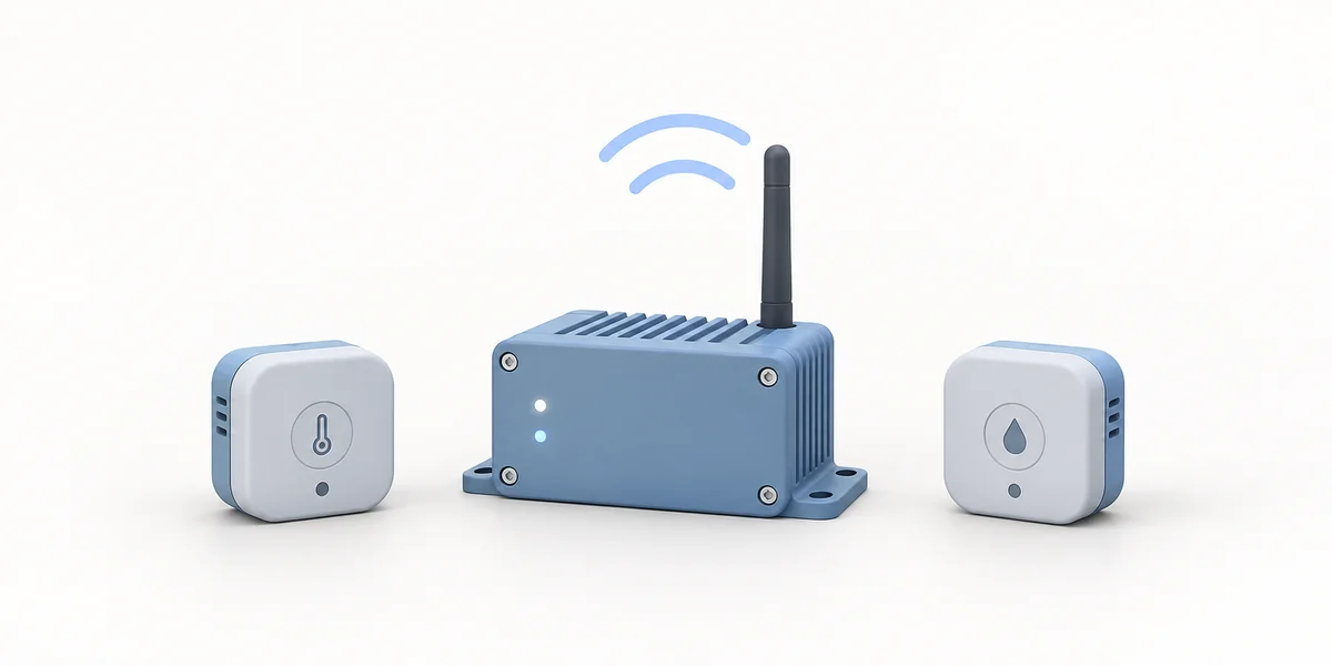 Controllore industriale e due sensori wireless